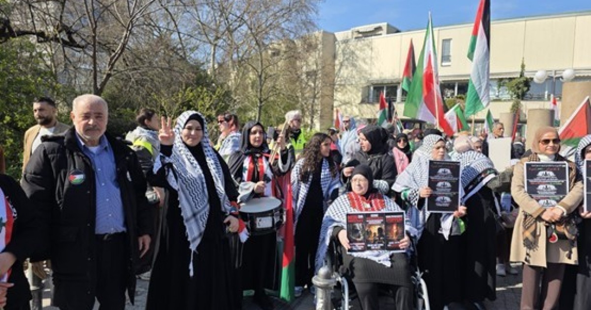 مظاهرة في برلين تنديداً بالعدوان "الإسرائيلي" على الأسرى وفلسطين لبنان وإيران