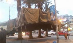 خيمة الاعتصام التي نصبت في ميدان الشهداء