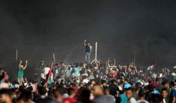 فلسطين المحتلة- من مسيرات العودة شرقي رفح جنوب قطاع غزة في جمعة 