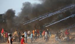 من مسيرات العودة الكبرى على الحدود الشرقية لقطاع غزة اليوم
