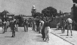 الرملة: مواطنون عرب أسرهم الجيش الإسرائيلي، عام 1948 (مكتب الصحافة الحكومي الإسرائيلي)