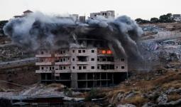 تفجير إحدى البنايات في حي وادي الحمص بالقدس المحتلة