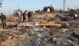المنزل الذي دمره الاحتلال فجر اليوم في دير البلح ما أدى لاستشهاد (8) أفراد من العائلة