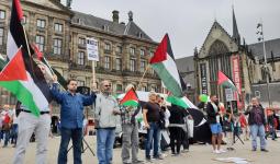 وقفة تضامنية مع قطاع غزة في ساحة الدام بهولندا 