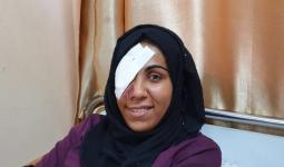 حملة تضامنيّة مع مُصابة من مُخيّم البريج فقدت عينها في مسيرة العودة
