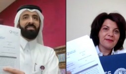 (خلال توقيع الاتفاقية بين أونروا ومؤسسة قطر الخيرية)