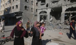 مشاهد من نزوح السكان في قطاع غزة