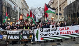 مظاهرة جابت شوارع العاصمة النمساوية  دعما لغزة، أمس السبت