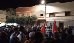 مظاهرة في مدينة سيدي بنور في المغرب دعماً لقطاع غزة