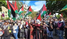 تظاهرة  في العاصمة الألمانية برلين بذكرى النكبة الفلسطينية الـ77