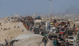 مشهد للنزوح من شمالي قطاع غزة