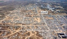 الدمار في منطقة خزاعة بقطاع غزة