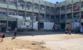 مدرسة تؤوي نازحين شمالي قطاع غزة