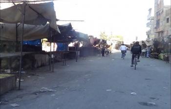 صورة توضيحية للطريق الواصل بين مخيّم اليرموك ويلدا من جهة شارع العروبة