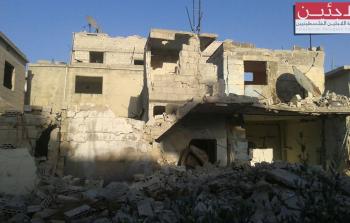 البيوت المدمرة في مخيم درعا جنوب سورية