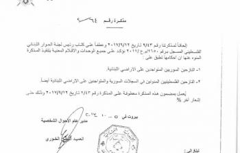 نسخة من المذكرة