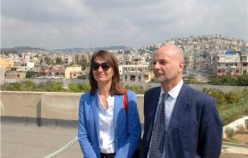 كلاوديو كوردوني مع سفيرة الاتحاد الأوروبي في لبنان كرستينا لاسن