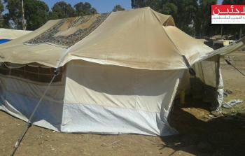 خيمة إيواء في مخيّم زيزون 