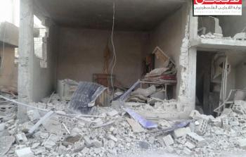 جانب من الأضرار خلال القصف على مخيم درعا عصر يوم الخميس
