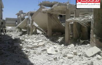 جانب من الدمار في مخيم درعا 