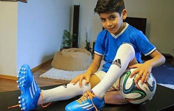الطفل الفلسطيني راشد الحجاوي لاعب يوفينتوس دون 10 أعوام.