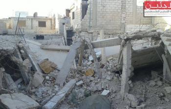 من اثار الدمار في مخيم درعا للاجئين الفلسطينيين