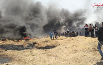 الاطارات المشتعلة على حدود قطاع غزة
