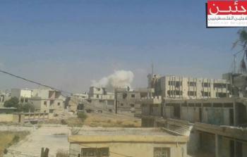 صورة من القصف الذي طال مخيّم درعا خلال الأيام الماضية