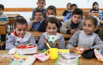 طلاب فلسطينيين لاجئين في مدرسة تابعة الأونروا © نروا غزة 2017. تصوير رشدي السراج