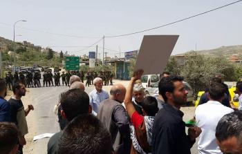 خلال احدى المسيرات في مناطق الضفة المحتلة دعماً للاسرى في سجون الاحتلال