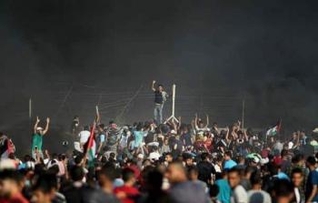 فلسطين المحتلة- من مسيرات العودة شرقي رفح جنوب قطاع غزة في جمعة 