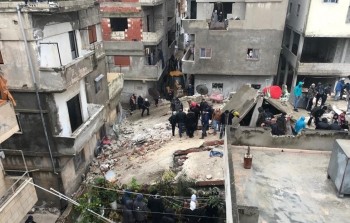 أضرار الزلزال في مخيم النيرب للاجئين الفلسطينيين في حلب