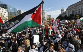 مظاهرة حاشدة في واشنطن دعما لقطاع غزة-صورة أرشيفية