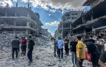 آثار الدمار الواسع الذي خلفه عدوان جيش الاحتلال على مخيم جباليا شمال قطاع غزة