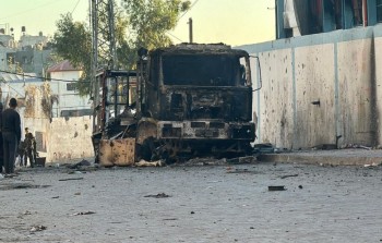 حطام سيارة الإطفاء الوحيدة المتبقية في شمال غزة والتي استهدفها الاحتلال