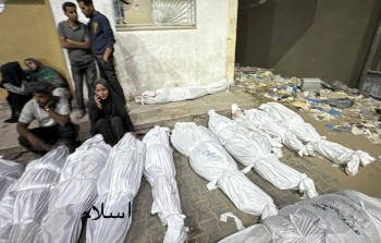 جثامين لشهداء في مجزرة الاحتلال في مشروع بيت لاهيا شمال غزة