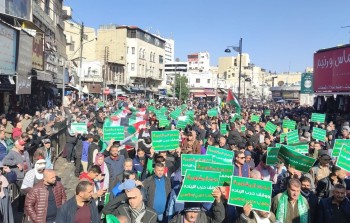 الآلاف في عمّان يتظاهرون تنديداً بحرب الإبادة على غزة