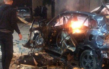 صورة للمركبة التي قصفها جيش الاحتلال في قباطية جنوب جنين