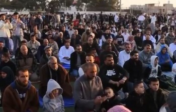 صلاة العيد بمخيم الحصن في الأردن