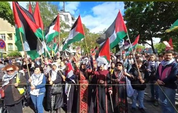 تظاهرة  في العاصمة الألمانية برلين بذكرى النكبة الفلسطينية الـ77
