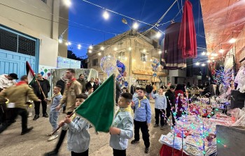 من احتفالات اللاجئين الفلسطينيين في مخيم الجليل بحلول شهر رمضان