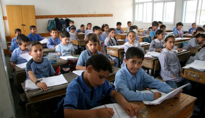 صورة أرشيفية لطلاب فلسطينيين في احدى مدارس الأونروا