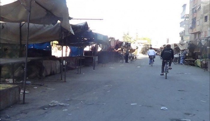 صورة توضيحية للطريق الواصل بين مخيّم اليرموك ويلدا من جهة شارع العروبة