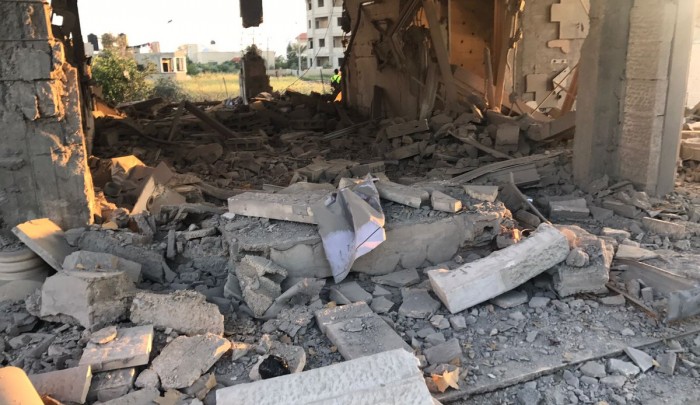 منزل الأسير أحمد القنبع في جنين المحتلة عقب هدمه من قِبل قوات الاحتلال