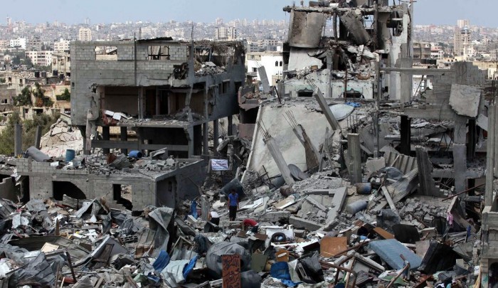 صورة أرشيفية لمنازل متضررة جراء العدوان الصهيوني على غزة
