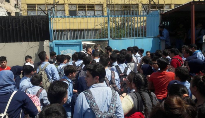 من أمام مدرستي حيفا والجليل في منطقة "بئر حسن"