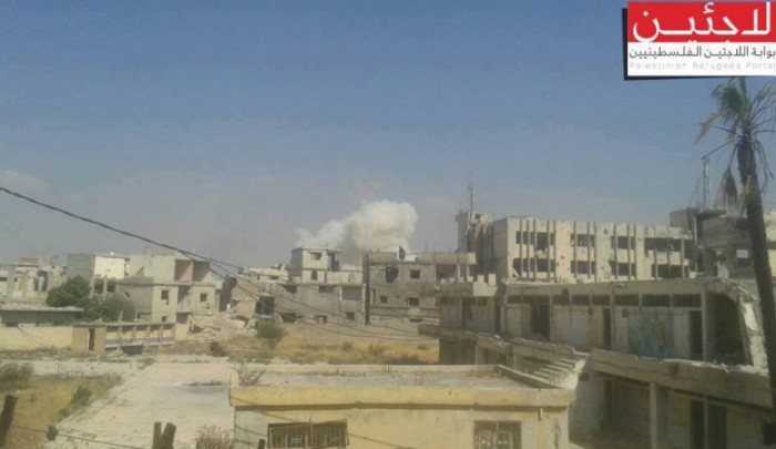 صورة من القصف الذي طال مخيّم درعا خلال الأيام الماضية