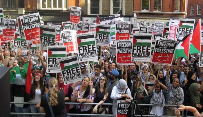 الصورة من مظاهرة سابقة مناصرة لفلسطين في أوروبا