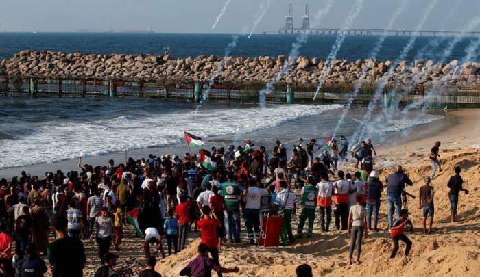 47 مصاباً فلسطينياً في اعتداء الاحتلال على المسير البحري في غزة / الصورة من وكالة شهاب للأنباء 