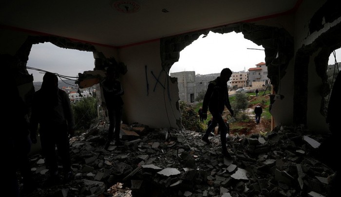 منزل الشهيد أشرف نعالوة في ضاحية شويكة بطولكرم المحتلة عقب قيام قوات الاحتلال بهدمه